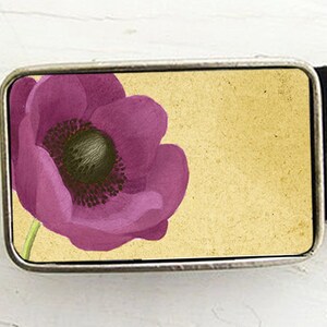 Purple Poppy Belt Buckle, Mother's Day