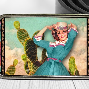 Western Boho Cactus Belt Buckle