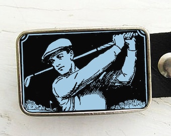 Vintage Golfer Belt Buckle, Gift for Him, Father's Day Idea, Golf Pro