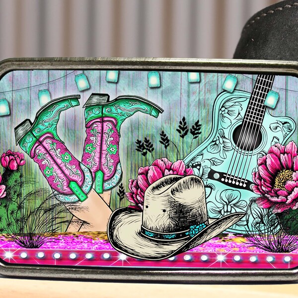 Cowgirl Boots Western Boho Belt Buckle