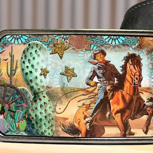Western Boho Turquoise Cowboy Belt Buckle image 3