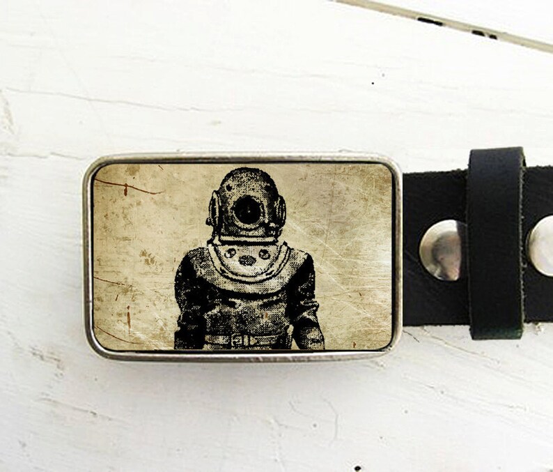 Vintage Diver Belt Buckle Sepia Etsy