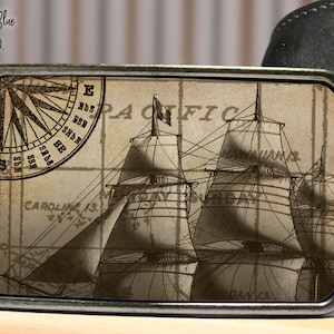 Vintage Ship Nautical Belt Buckle, Father's Day Gift Idea