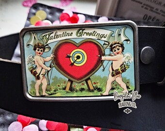 Cupid Archers Belt Buckle - Victorian Valentine Accessory