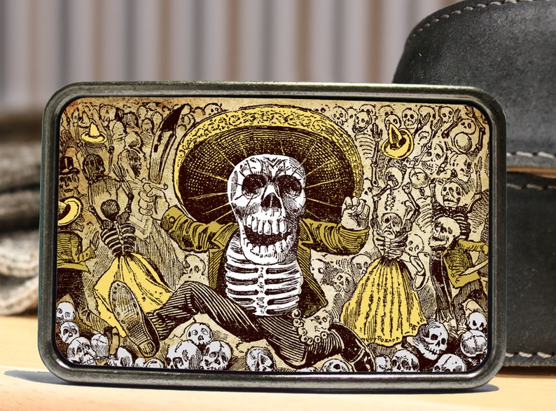 Day of the Dead Skeleton Belt Buckle image 2