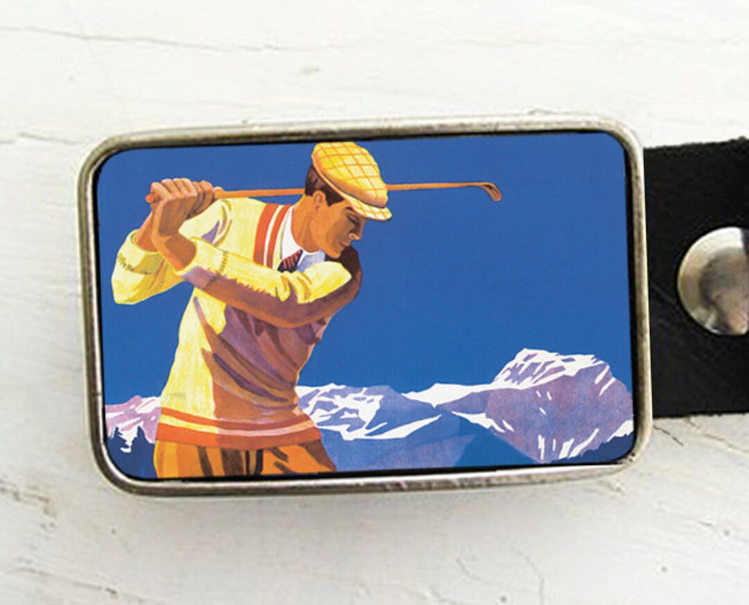Deco Golfer Belt Buckle, Father's Day Etsy
