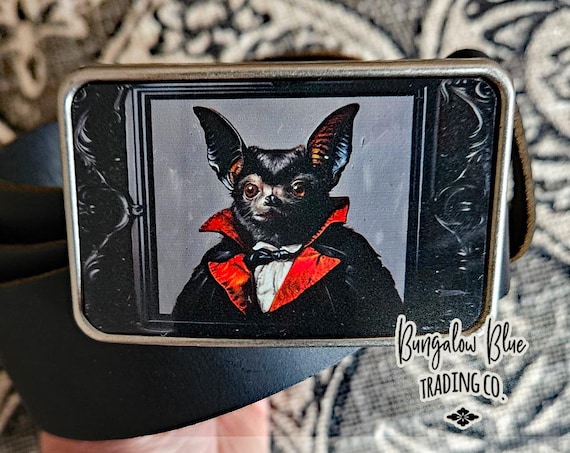 Vampire Bat Portrait Belt Buckle - Etsy display picture 1
