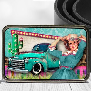 Western Boho Cowgirl Retro Truck Belt Buckle