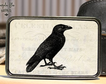 Raven Belt Buckle, Gothic Style Halloween Belt Buckle