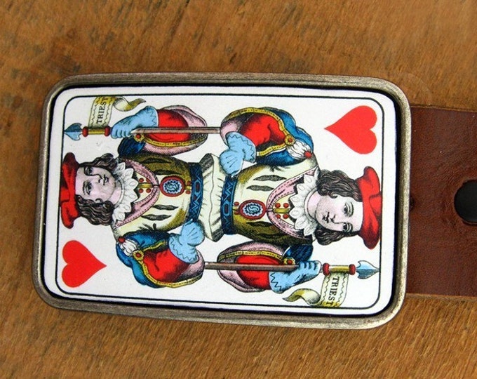 Jack of Hearts Vintage Playing Card Belt Buckle Etsy