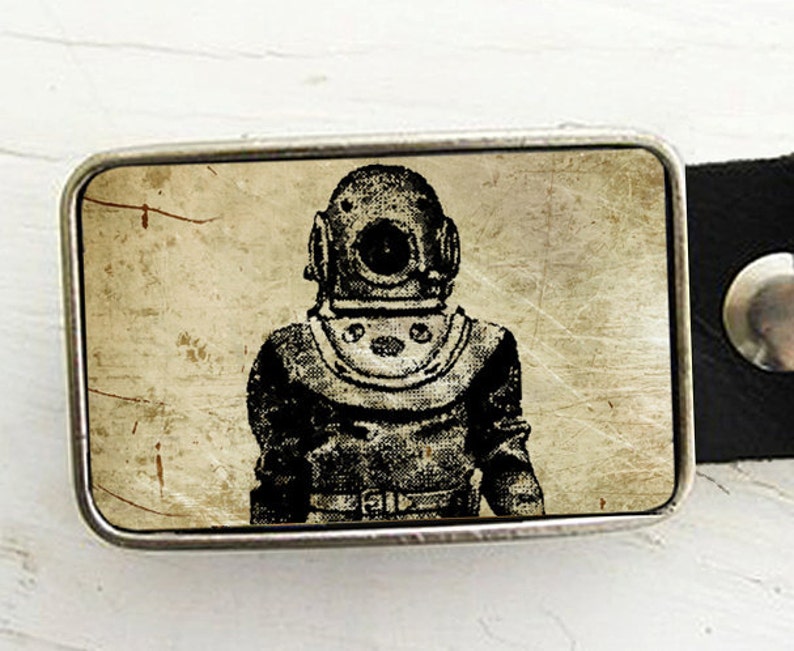 Vintage Diver Belt Buckle Sepia Etsy
