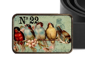 Vintage Birds Belt Buckle