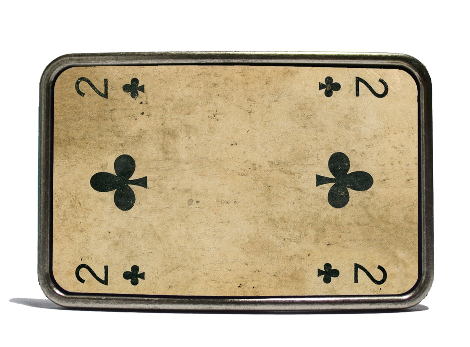 Antique Playing Card Belt Buckle 2 Two of Clubs Etsy