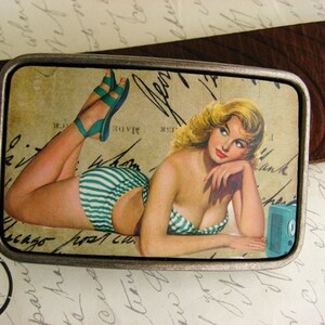 Retro Pinup Girl Belt Buckle image 3