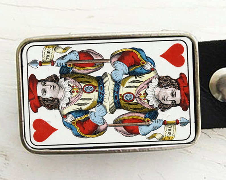 Jack of Hearts Vintage Playing Card Belt Buckle Etsy