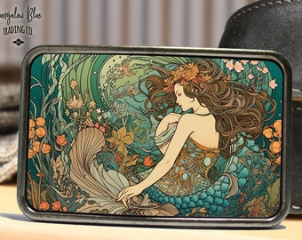 Art Nouveau Mermaid Belt Buckle