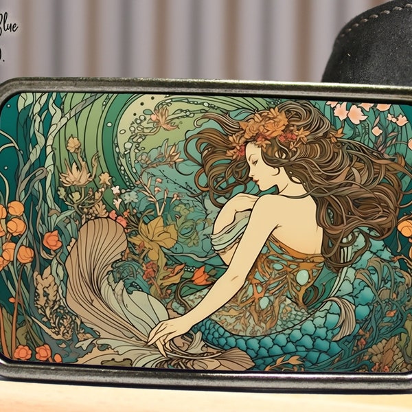 Art Nouveau Mermaid Belt Buckle