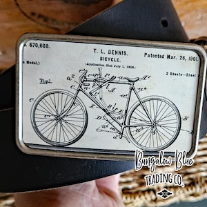 Vintage Bicycle Patent Belt Buckle
