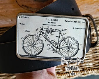 Vintage Bicycle Patent Belt Buckle