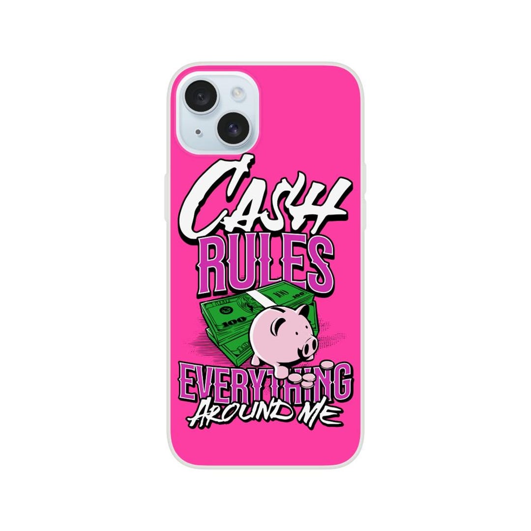 Pink Flexi Case Phone Case With 'cash Rules Everything Around Me