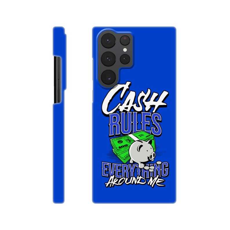 Cash Rules Everything Around Me Phone Case Blue Flexi Case for iPhone