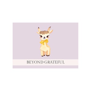 Bedankkaart baby lama voor babymeisje, boho baby briefpapier, babymeisje bedankt, babyshower cadeau, meisje, kind bedankkaart afdrukbaar