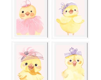 Baby Chick Farm Animal Nursery Decor, Printable Baby Chick Farm Animal Art, Baby Chick Wall Art, Cute Farm Animal Art Print, Baby Chick Art