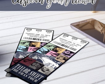 Custom Your Eras Tour Concerts Ticket - Ticket Keepsake Souvenir Verjaardag Verrassing Cadeau Idee