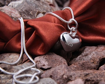 Herz-Charm-Anhänger – Halskette aus 925er Sterlingsilber