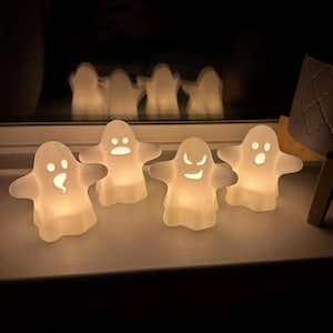 Halloween Tealight Ghosts | Spooky Decor | 3D Printed | Set of 4