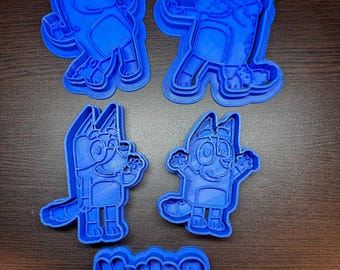Blue Heeler Family Cookie Cutters w/ Stamps