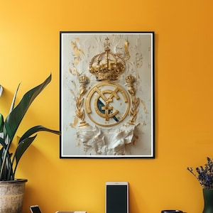 Real Madrid EPIC Crest logo emblem badge PRINT POSTER | Contemporary Football Art | Fantastic | Gift for Him | Bernabeu Inspired