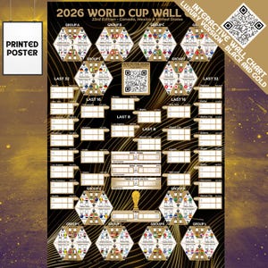 2026 World Cup Wall Chart • Luxury Gold Navy Football Poster (2:3 Ratio)