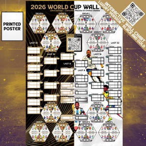 2026 World Cup Wall Chart • Luxury Gold Navy Football Poster (2:3 Ratio)