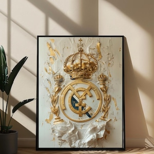 Real Madrid EPIC Crest logo emblem badge | Contemporary Football Art | DIGITAL DOWNLOAD Fantastic | Gift for Him | Bernabeu Inspired