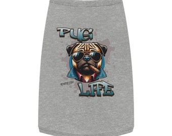 PUG LIFE Shirt For Pug Dog Gift For Pug Mom Gift For Pug Dad Clothes For Dogs Funny Pug Shirt Pet Tank Top