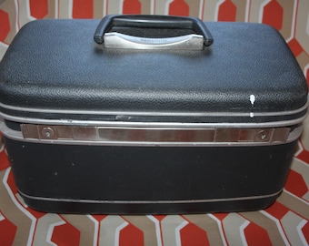 vintage SAMSONITE brand navy blue TRAIN CASE / luggage
