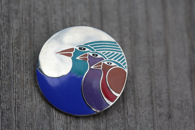 VINTAGE Laurel Burch CELESTIAL BIRD pin brooch