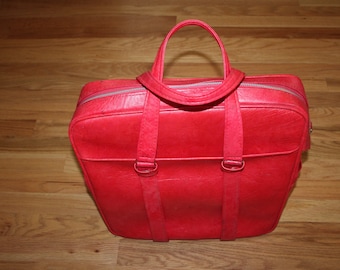 red vintage SAMSONITE brand SILHOUETTE shoulder bag / carry on LUGGAGE