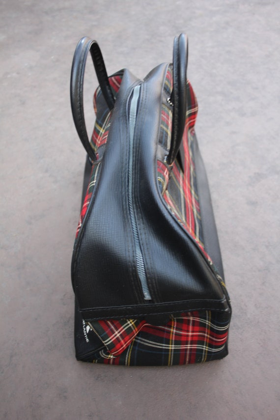 VINTAGE soft sided plaid PETITE SUITCASE - image 4