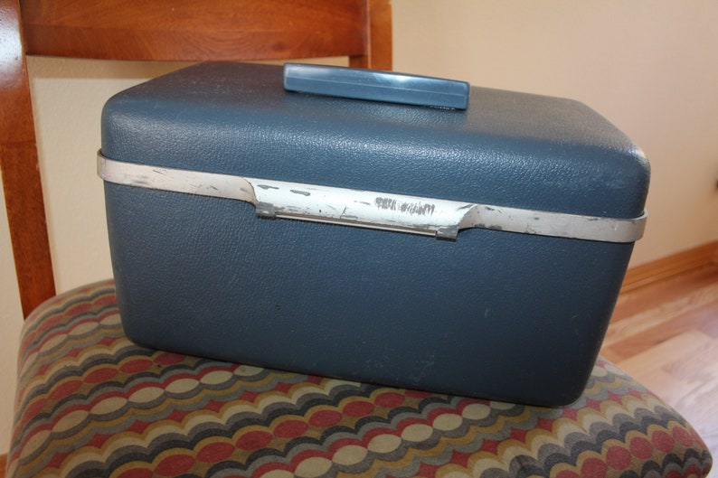 Vintage SAMSONITE Brand Blue TRAIN CASE / Luggage Etsy