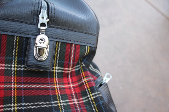 VINTAGE soft sided plaid PETITE SUITCASE - image 5