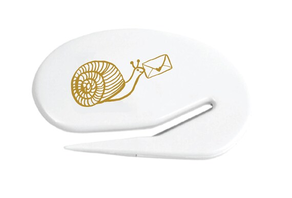 PRE-SALE Snail Mail Letter Opener / White and Gold / Snail with Heart Envelope / Envelope Opener