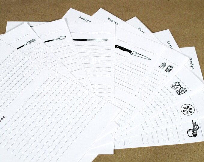 Instant Download: 5x7 Inch Recipe Book Printable .pdf File DIY Lined ...