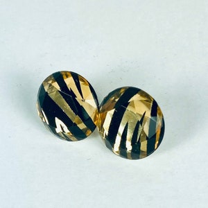 Faceted Acrylic Tiger Print Stud Earrings
