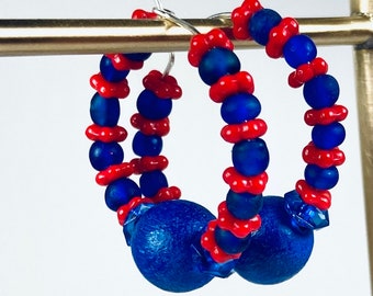 Red and Royal Blue Festival Hoops