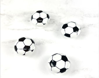 Soccer Ball Black and White Plastic Clog Decorations