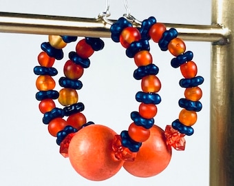 Orange and Navy Blue Festival Hoops