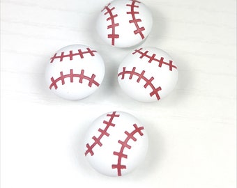 Baseball Red and White Plastic Clog Decorations