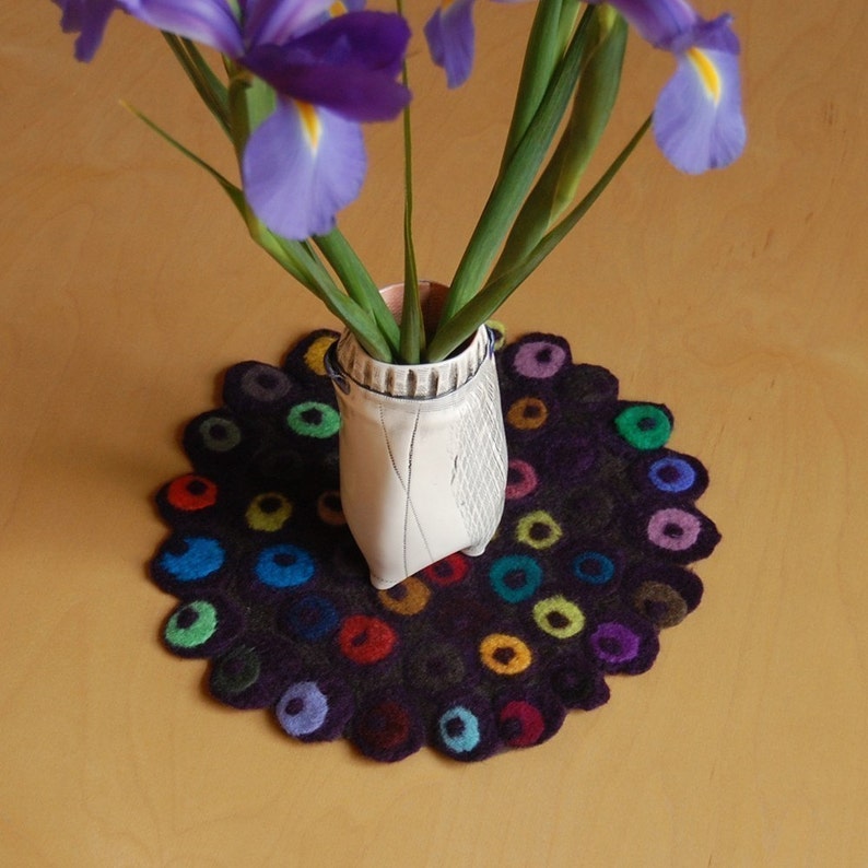 Small Round Table Runner With Lots of Dots Etsy